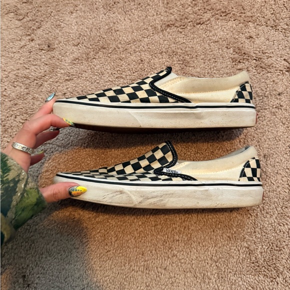 Vans Black and White Checkerboard Slip-Ons - Picture 4 of 7